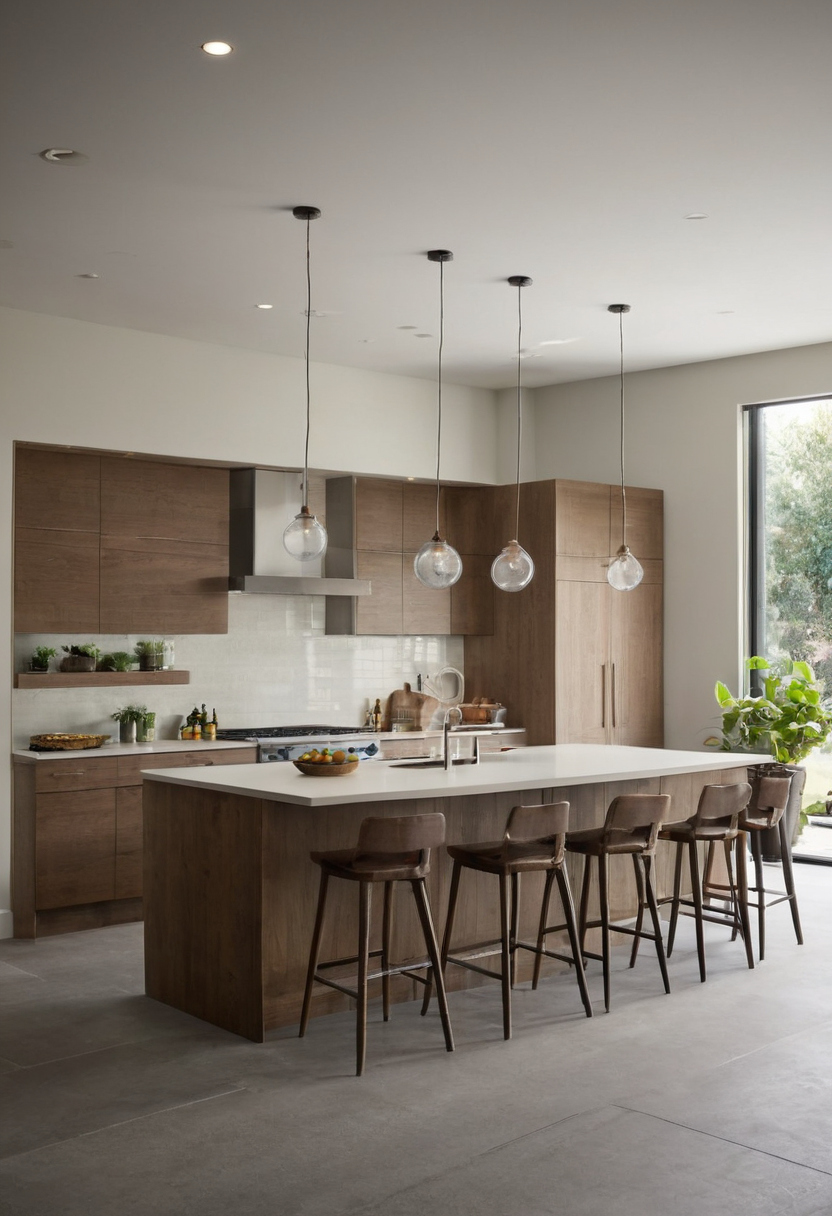 What is the standard clearance between a kitchen island and surrounding cabinets