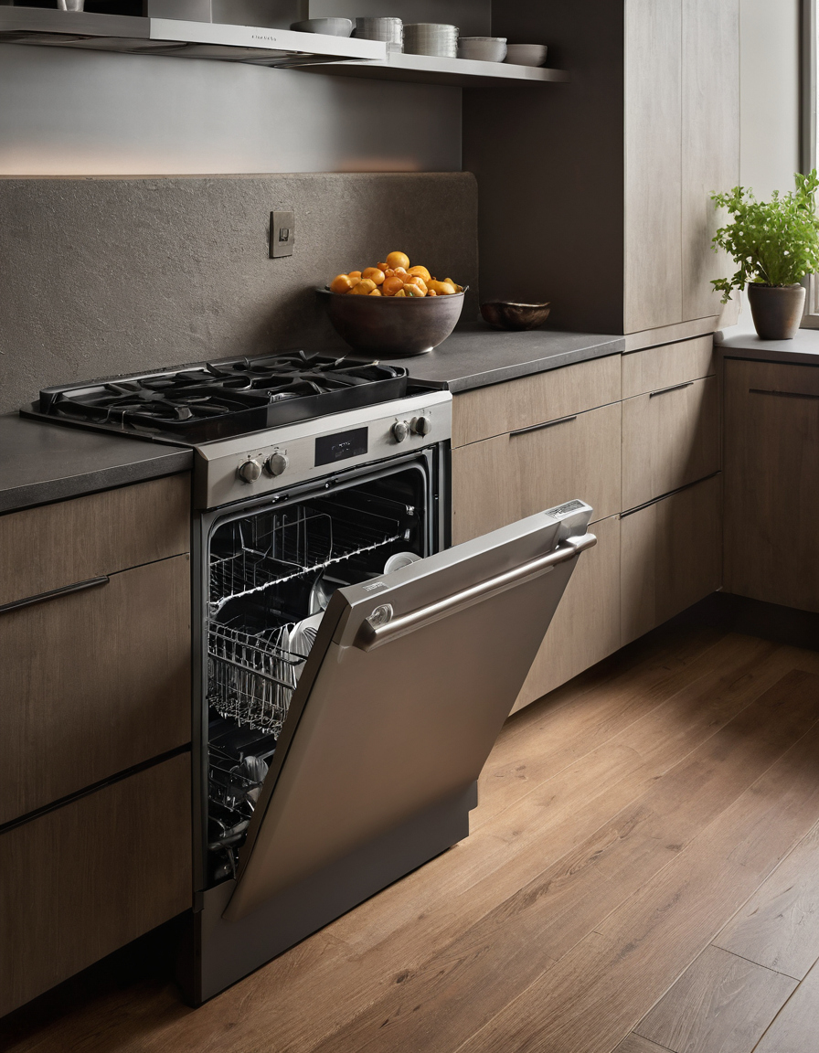 Standard dishwashers require roughly 22 to 24 inches of forward clearance when the door drops open